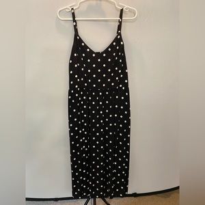 Old Navy black cami dress with white polka dots